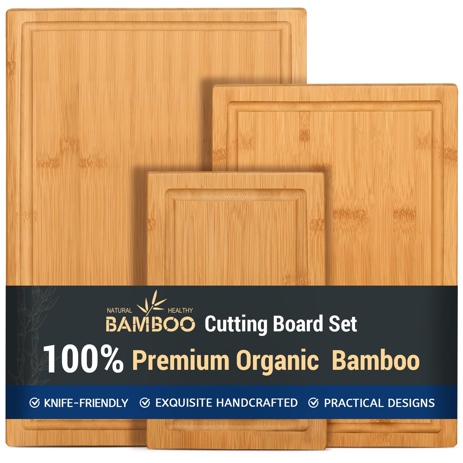 Foto 2 pulgar | Tabla De Cortar Hiware Bamboo De 3 Piezas Con Ranura Para Jugo - Venta Internacional.