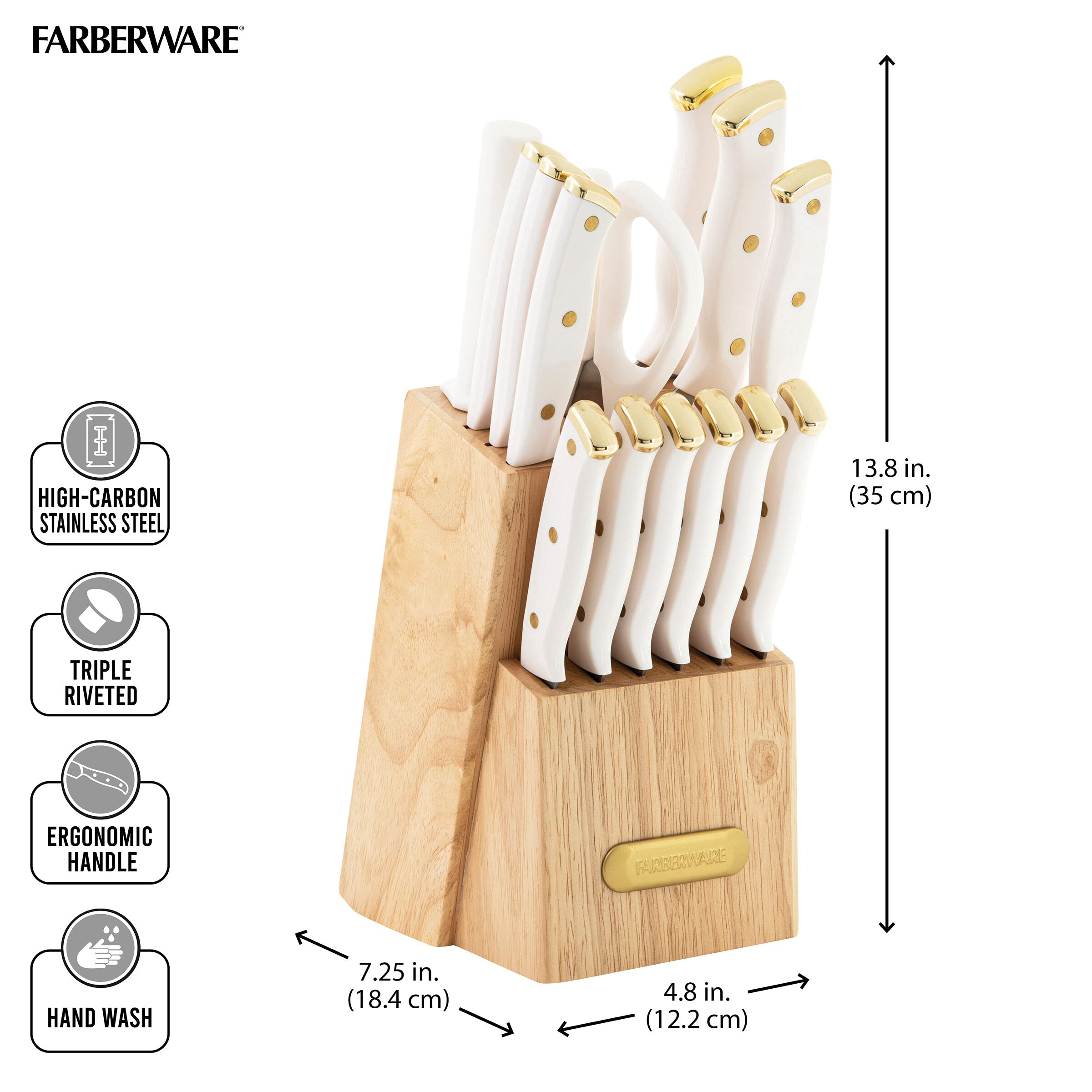 Foto 4 pulgar | Juego De Bloques De Cuchillos Farberware De Acero Inoxidable Con Alto Contenido De Carbono, 15 Piezas - Venta Intern