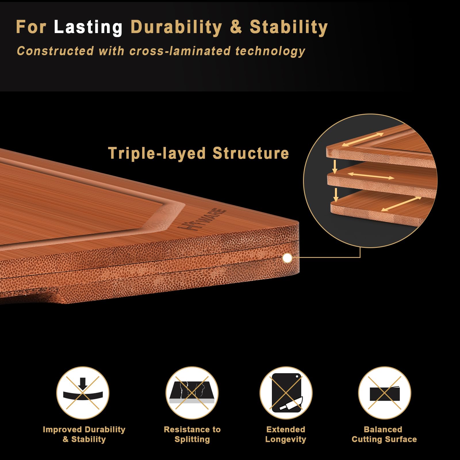 Foto 5 pulgar | Juego De Tablas De Cortar Hiware Bamboo Con Ranura Para Jugo, 4 Piezas - Venta Internacional.