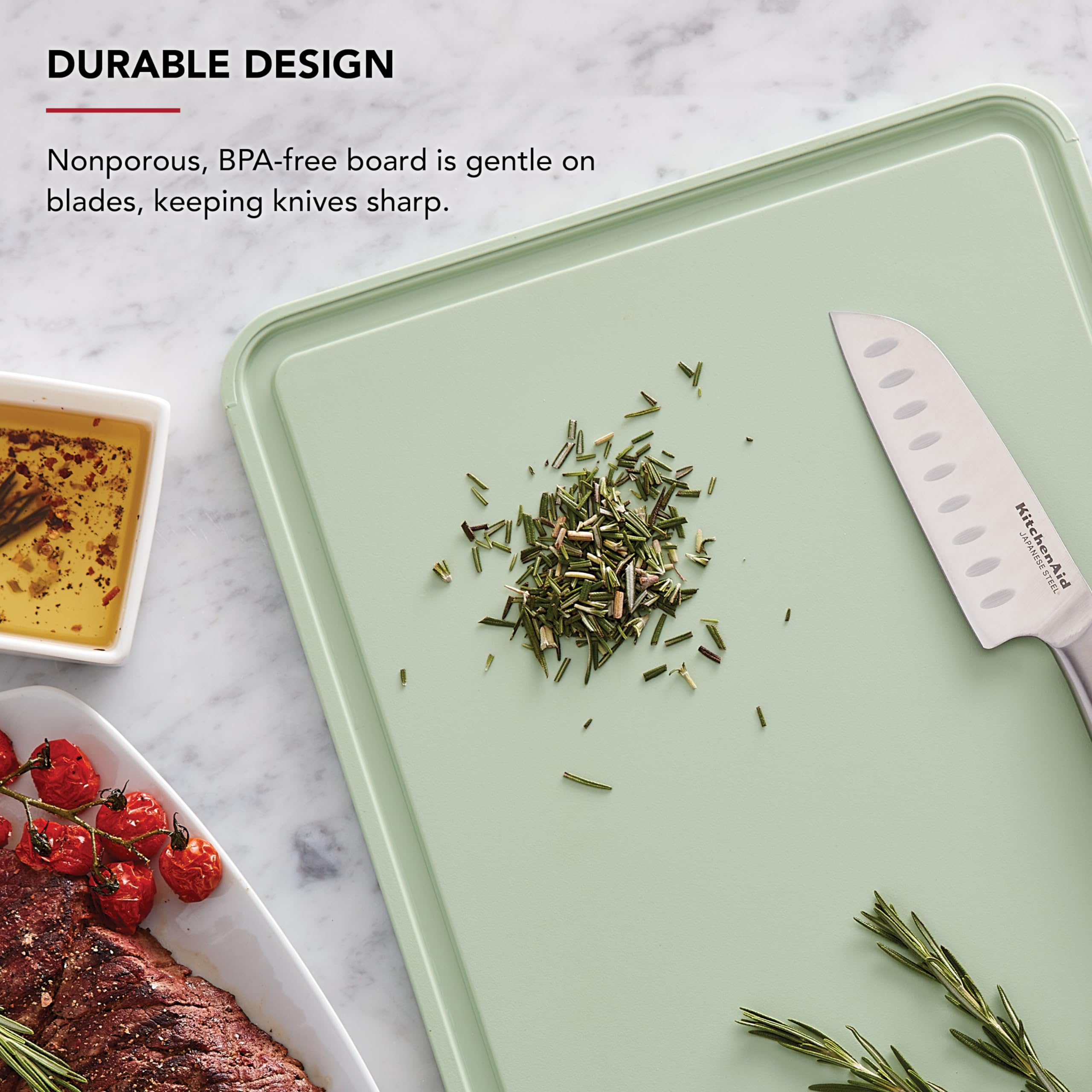 Foto 5 pulgar | Tabla De Cortar Kitchenaid Classic De Plástico, 30 Cm X 45 Cm, Color Verde - Venta Internacional.
