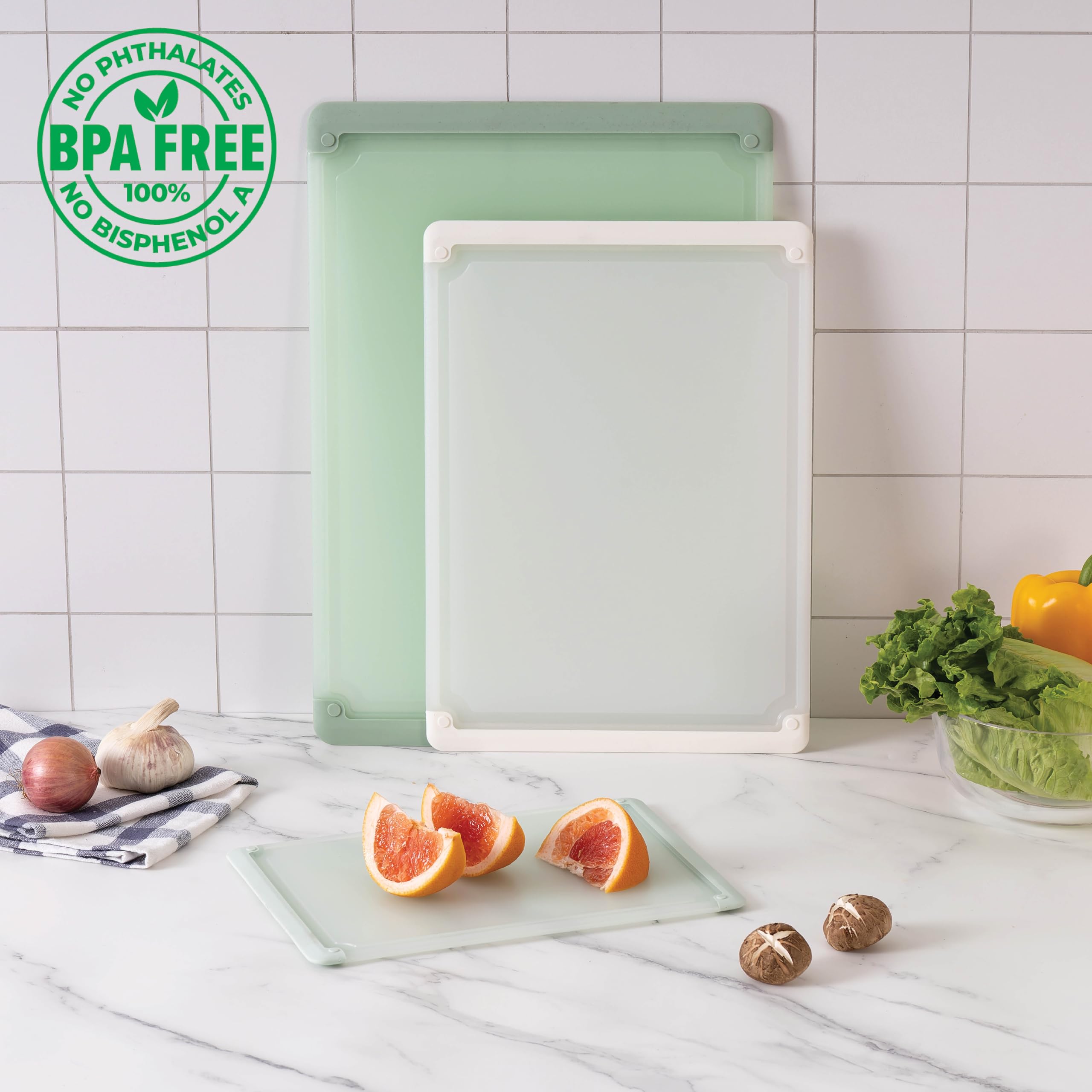 Foto 4 pulgar | Juego De Tablas De Cortar Cook With Color Extra Grande De 3 Piezas, Color Menta - Venta Internacional.
