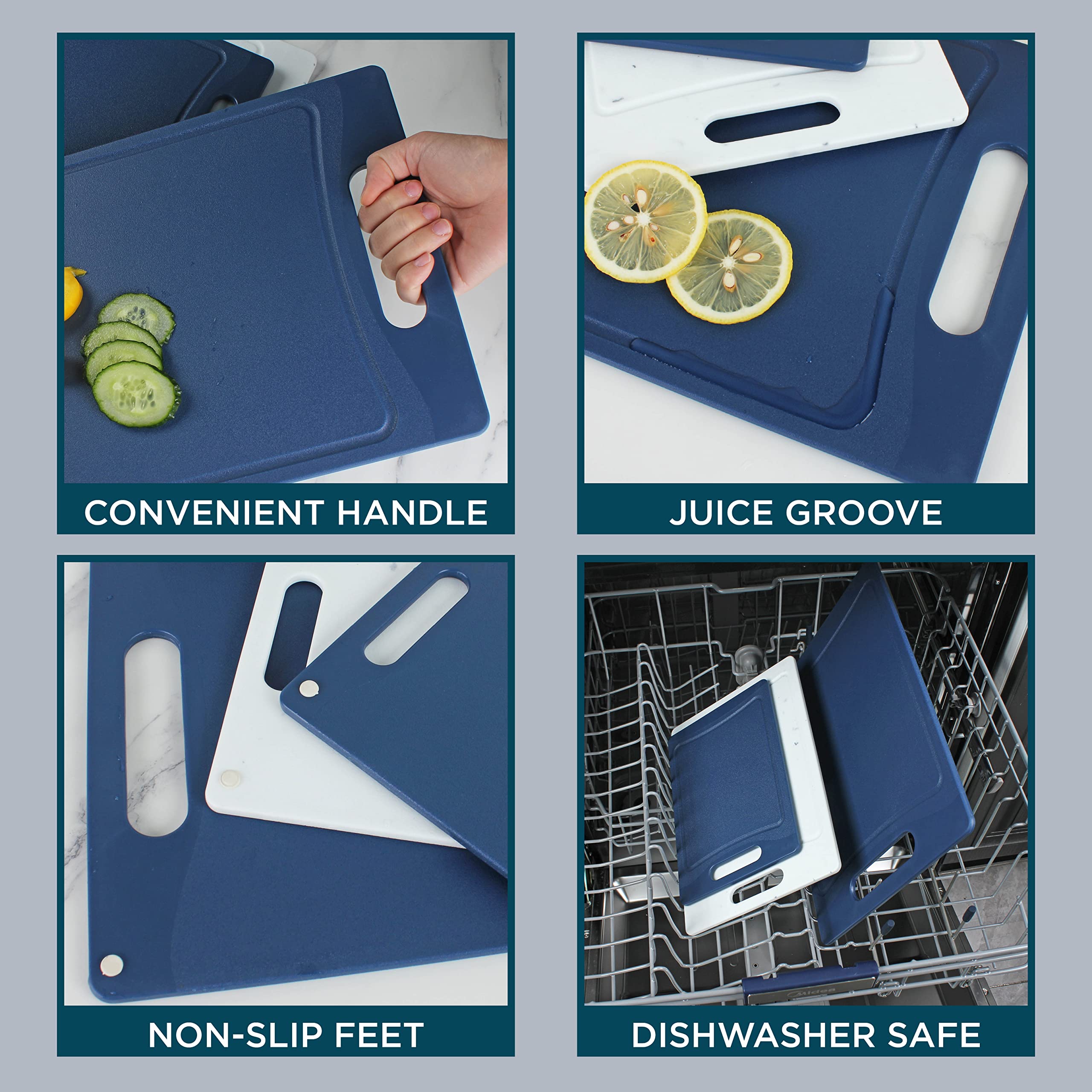 Foto 4 pulgar | Juego De Tablas De Cortar Cook With Color Kitchen Essentials De 3 Piezas - Venta Internacional.