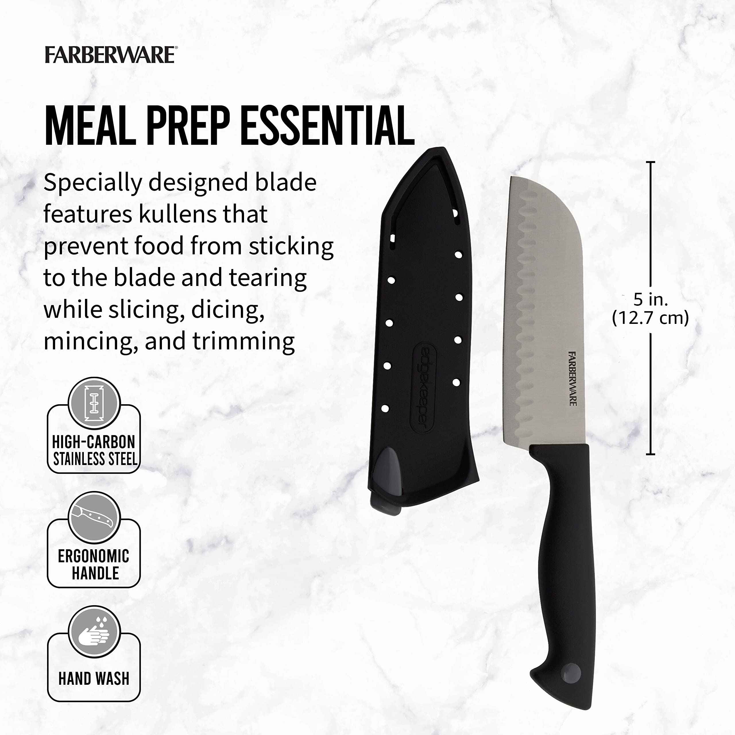 Foto 3 | Cuchillo Farberware Edgekeeper Santoku De 12,7 Cm Con Autoafilable - Venta Internacional.