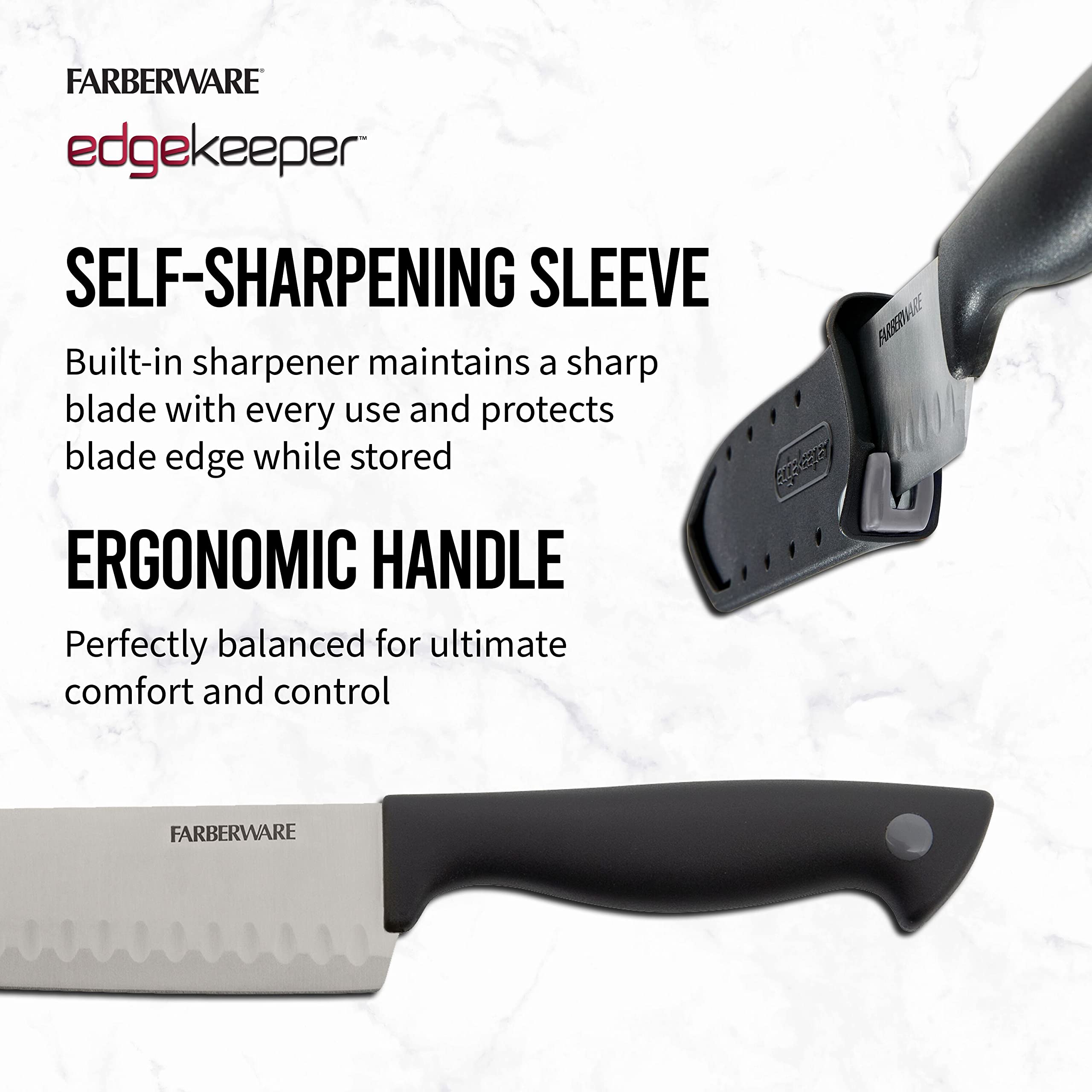 Foto 5 pulgar | Cuchillo Farberware Edgekeeper Santoku De 12,7 Cm Con Autoafilable - Venta Internacional.