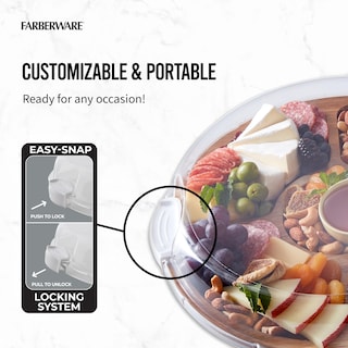 Foto 5 | Tabla De Cortar Farberware Build-a-board Con Lazy Susan Acacia - Venta Internacional.