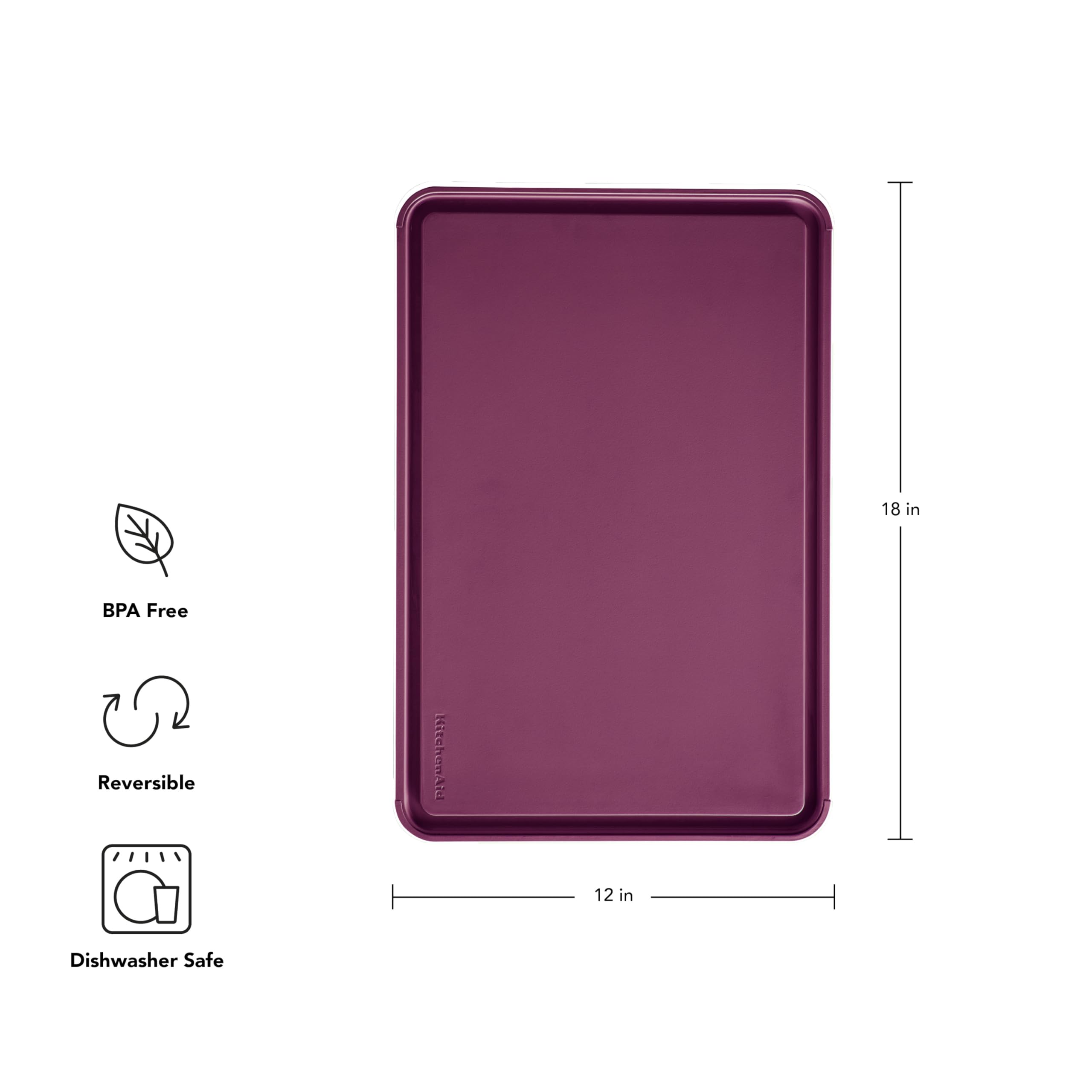 Foto 6 pulgar | Tabla De Cortar Kitchenaid Classic De Plástico, 30 X 45 Cm, Remolacha - Venta Internacional.