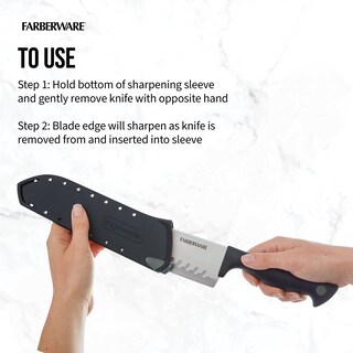 Foto 5 | Cuchillo Farberware Edgekeeper Santoku De Acero Al Carbono De 18 Cm - Venta Internacional.