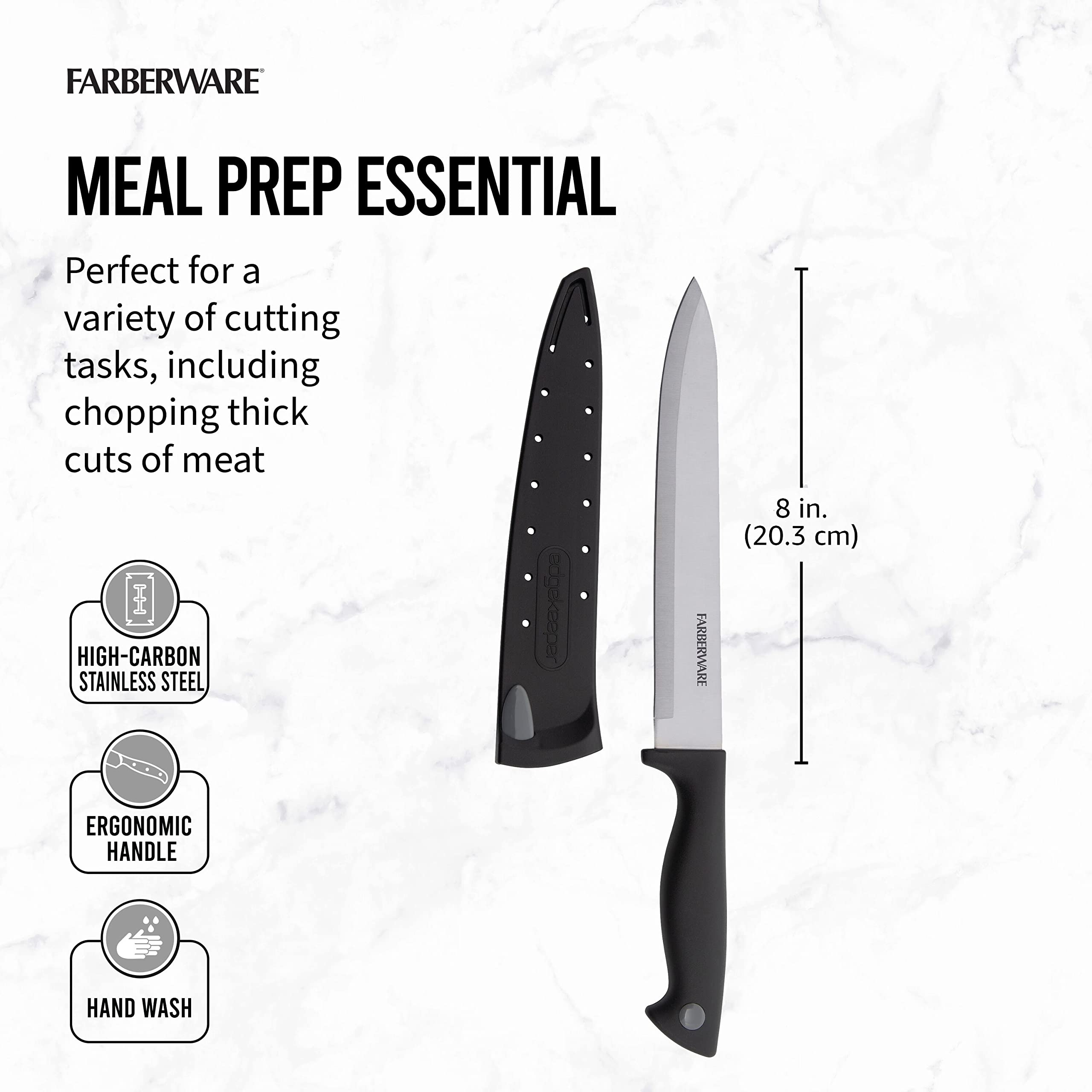 Foto 3 | Cuchillo Para Rebanar Farberware Edgekeeper De 20 Cm De Alto, Acero Inoxidable - Venta Internacional.
