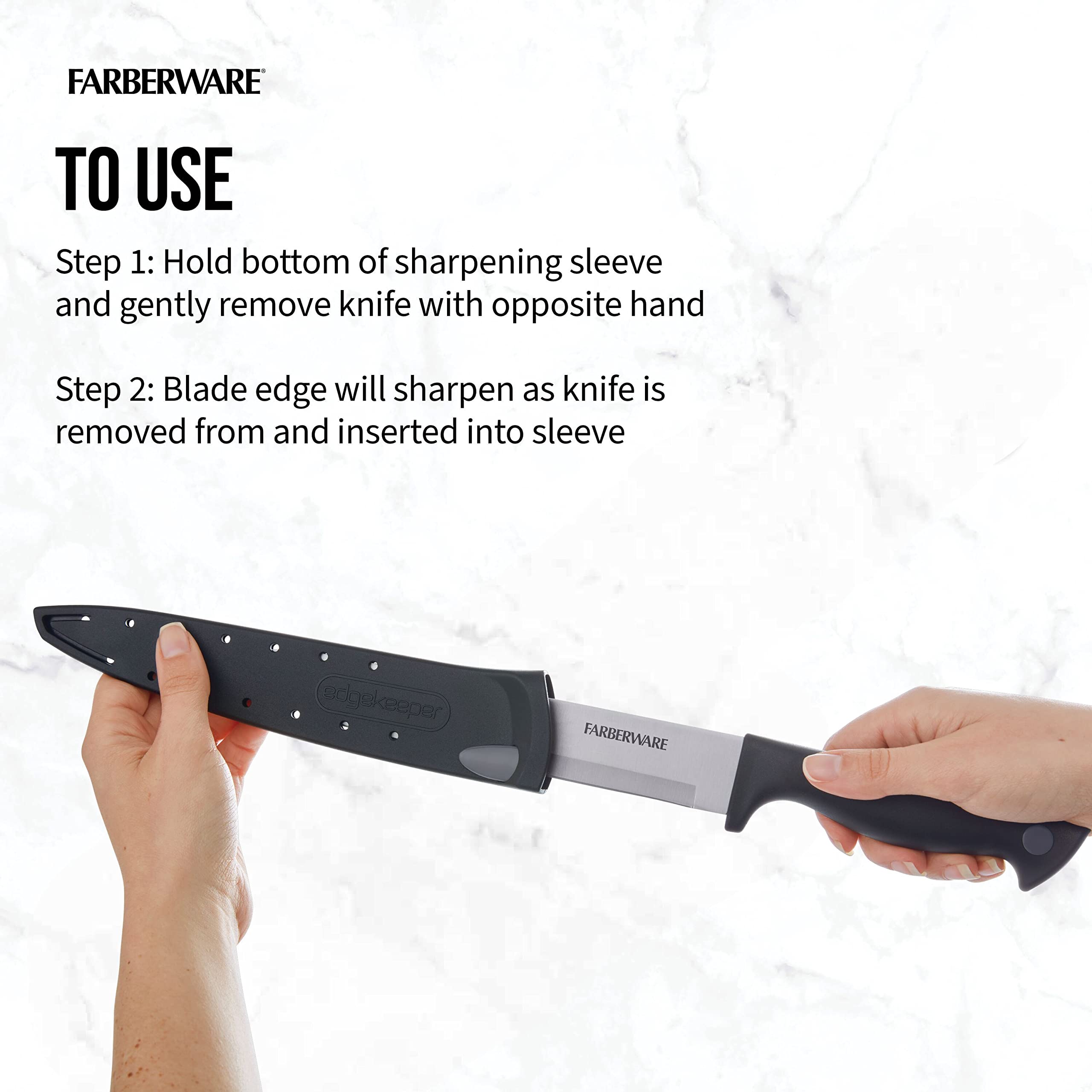 Foto 6 pulgar | Cuchillo Para Rebanar Farberware Edgekeeper De 20 Cm De Alto, Acero Inoxidable - Venta Internacional.