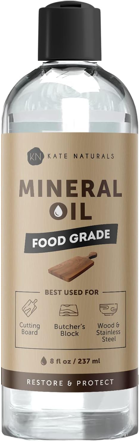 Aceite Mineral Para Tabla De Cortar Kate Naturals, 240 Ml, Apto Para Uso Alimentario - Venta Internacional.