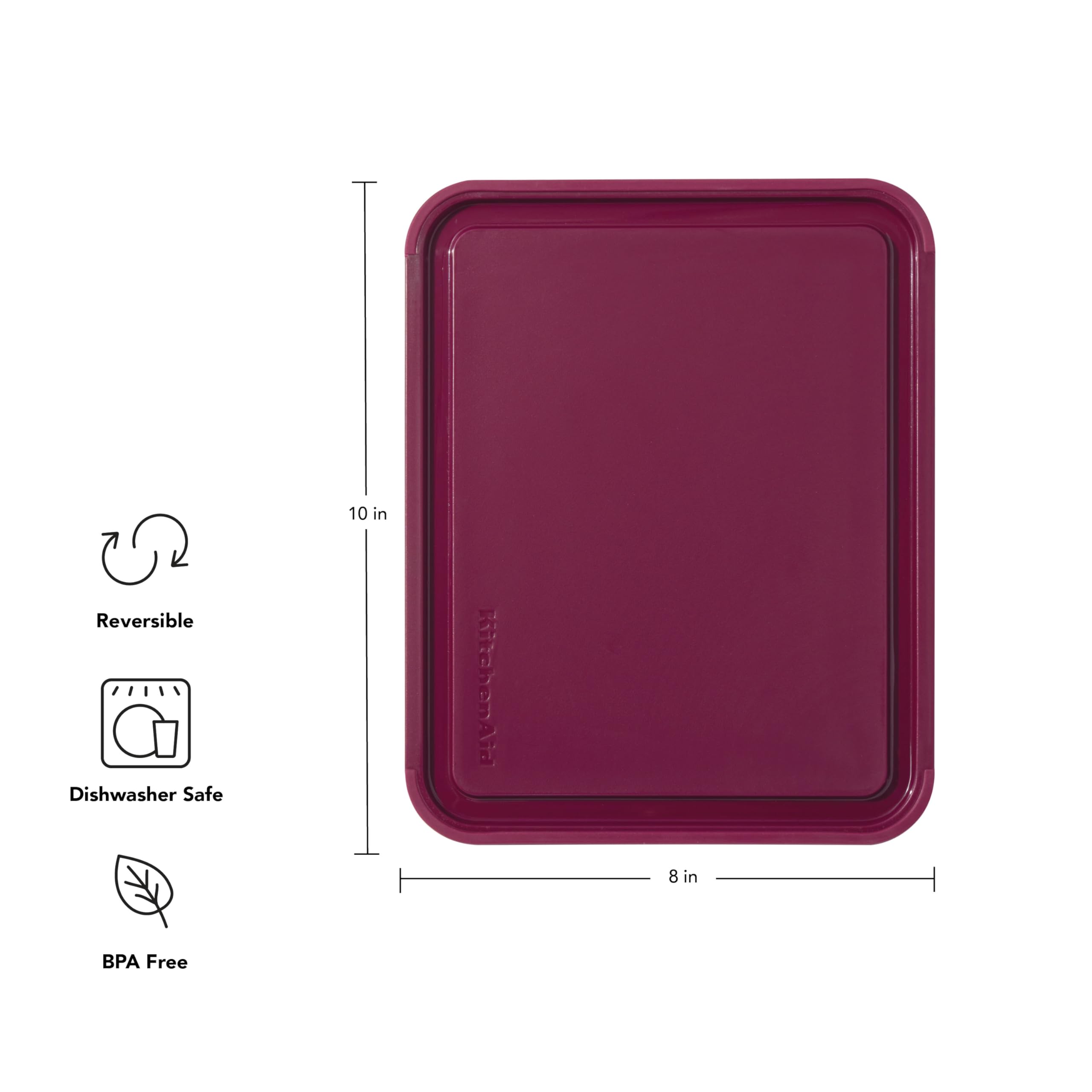Foto 6 pulgar | Tabla De Cortar Kitchenaid Classic De Plástico, 20 X 25 Cm, Remolacha - Venta Internacional.
