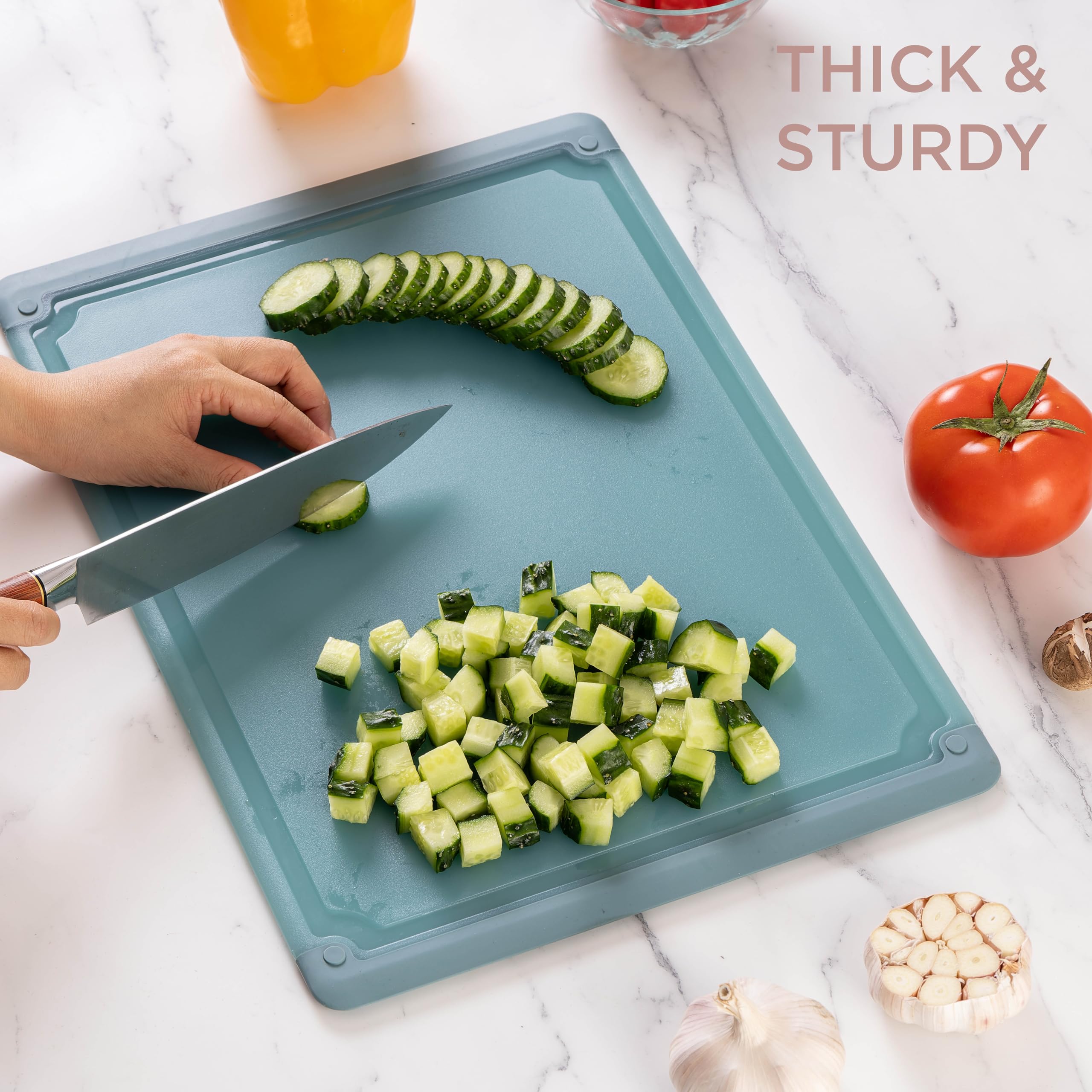 Foto 4 | Juego De Tablas De Cortar Cook With Color Extra Grande De 3 Piezas, Color Verde Azulado - Venta Internacional.