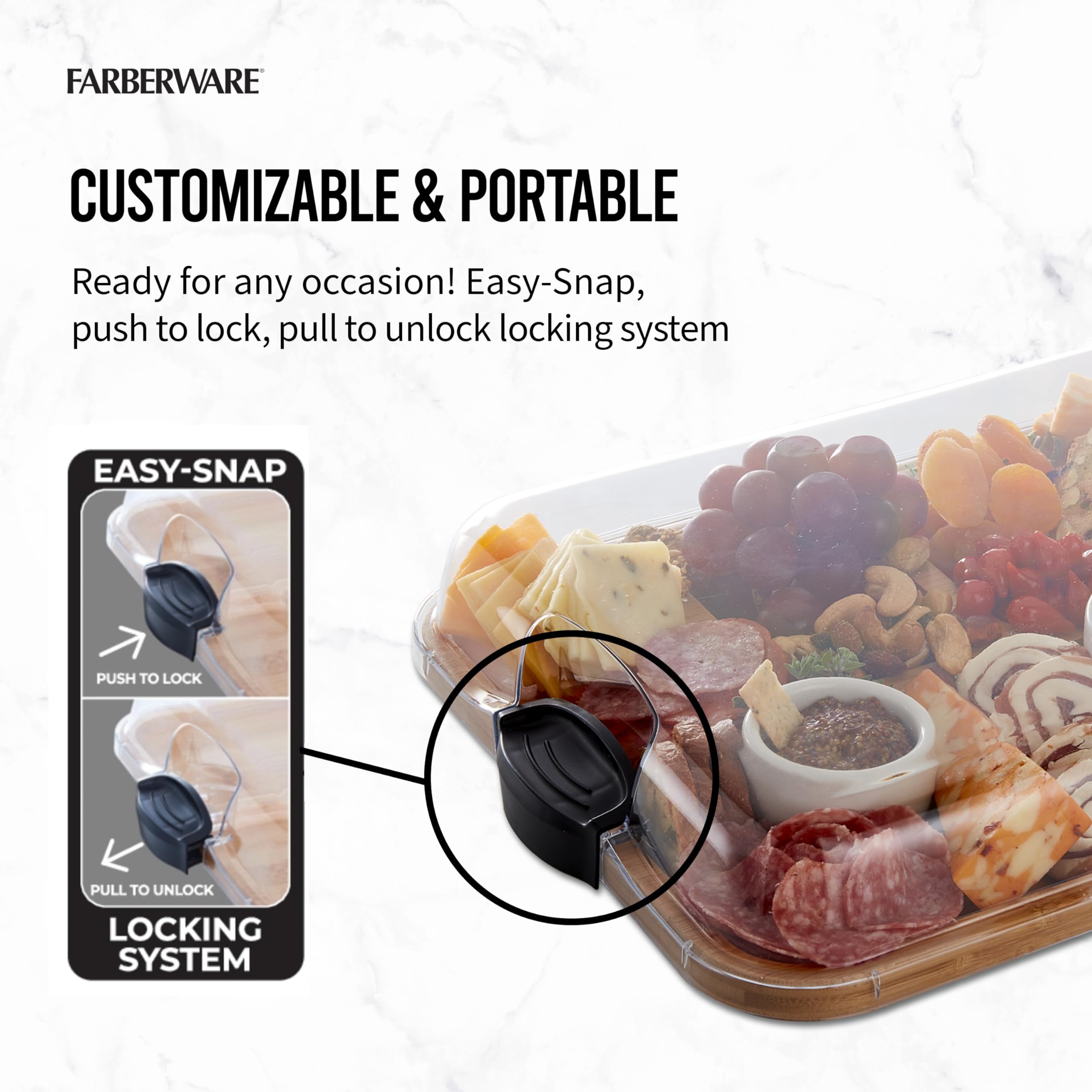 Foto 5 | Tabla De Cortar Farberware Build-a-board Con Compartimentos De Bambú - Venta Internacional.