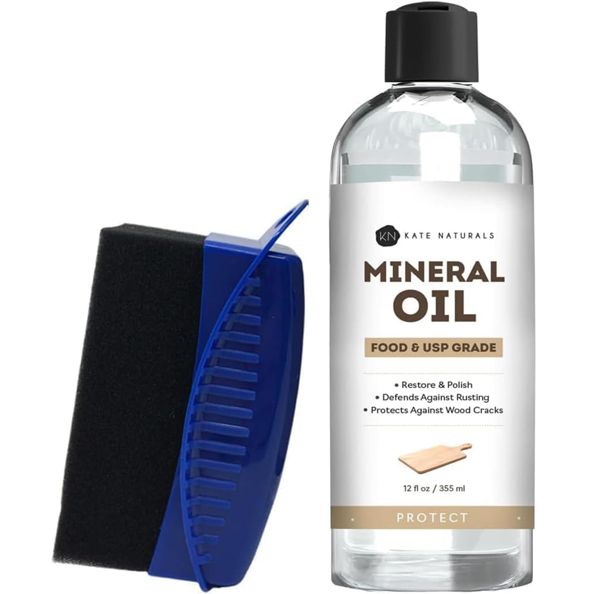 Foto 2 pulgar | Aceite Mineral Para Tabla De Cortar Kate Naturals 355 Ml Con Cera - Venta Internacional.