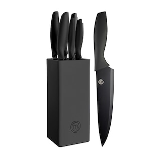 Foto 1 | Juego De Cuchillos Masterchef Con Bloque + 6 Cuchillos De Cocina Negros - Venta Internacional.