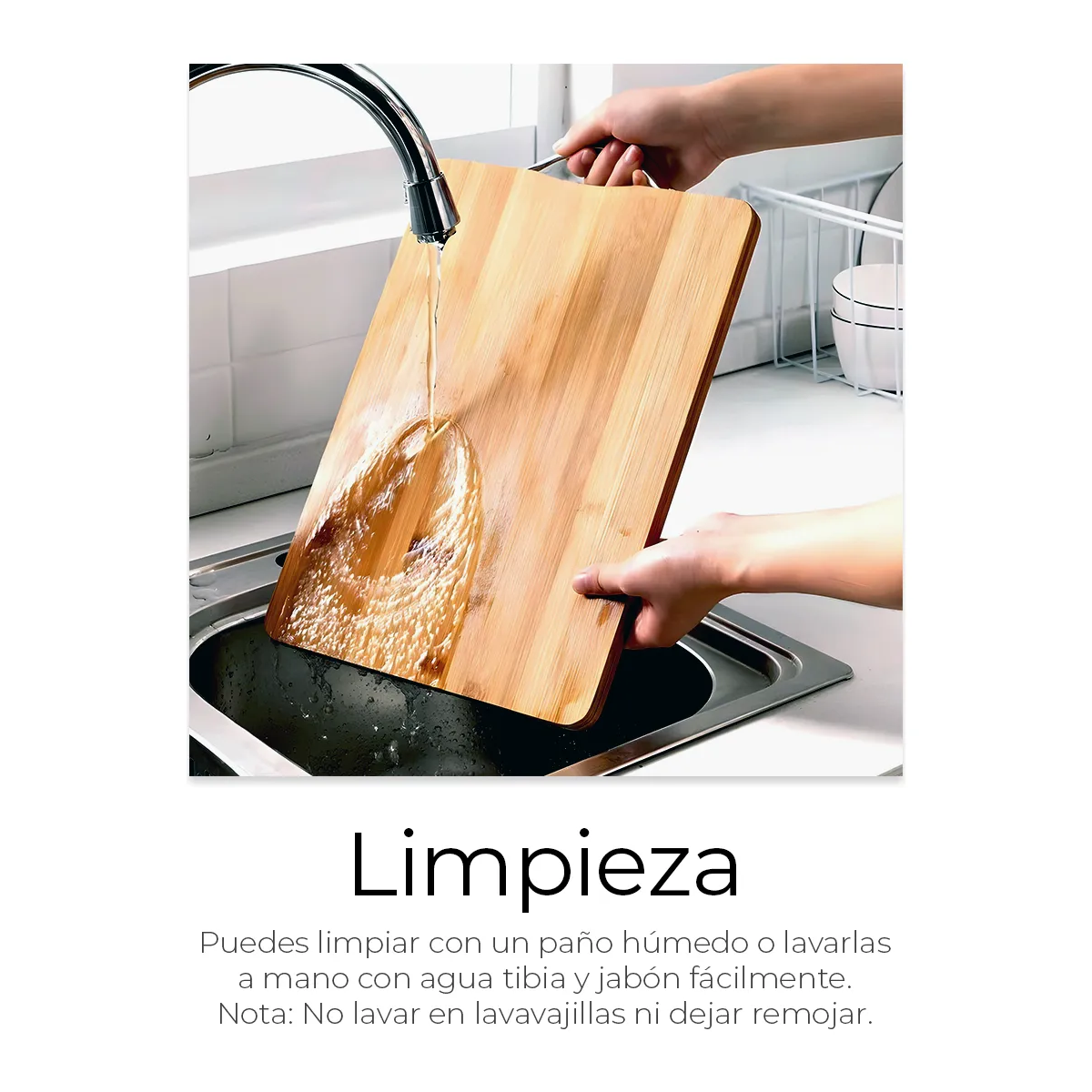 Foto 3 | Tabla De Cocina Para Picar Cortar Alimentos 3 Piezas Bambu Eo Safe Imports Esi-20684 Beige
