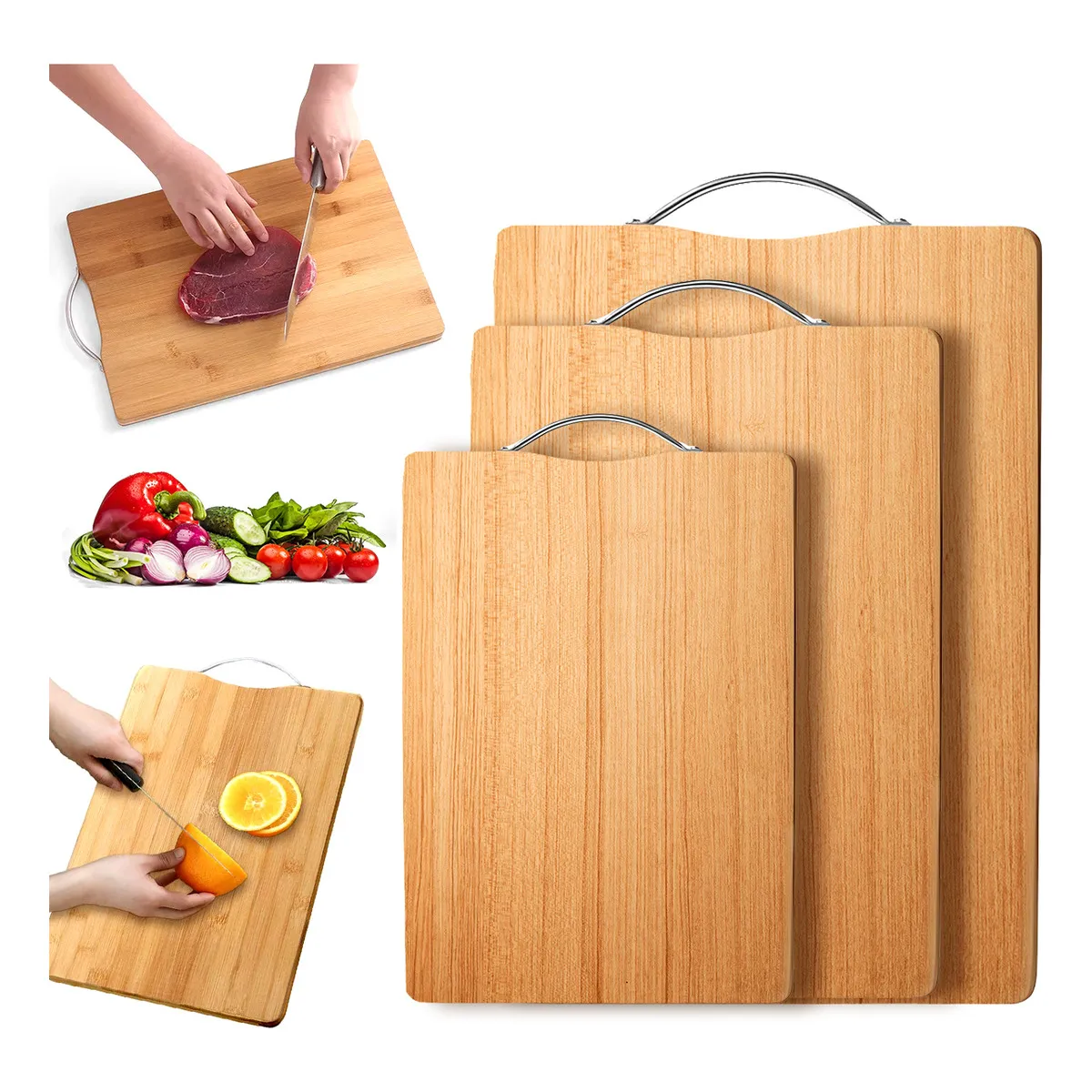 Foto 5 pulgar | Tabla De Cocina Para Picar Cortar Alimentos 3 Piezas Bambu Eo Safe Imports Esi-20684 Beige