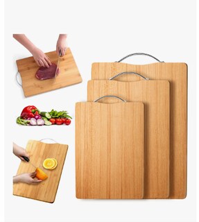 Foto 1 | Tabla De Cocina Para Picar Cortar Alimentos 3 Piezas Bambu Color Beige Madera