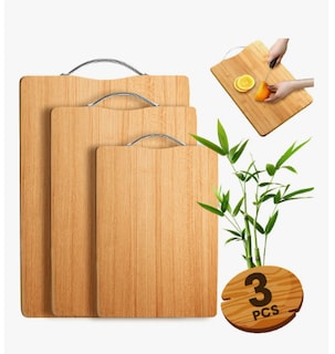 Foto 2 | Tabla De Cocina Para Picar Cortar Alimentos 3 Piezas Bambu Color Beige Madera