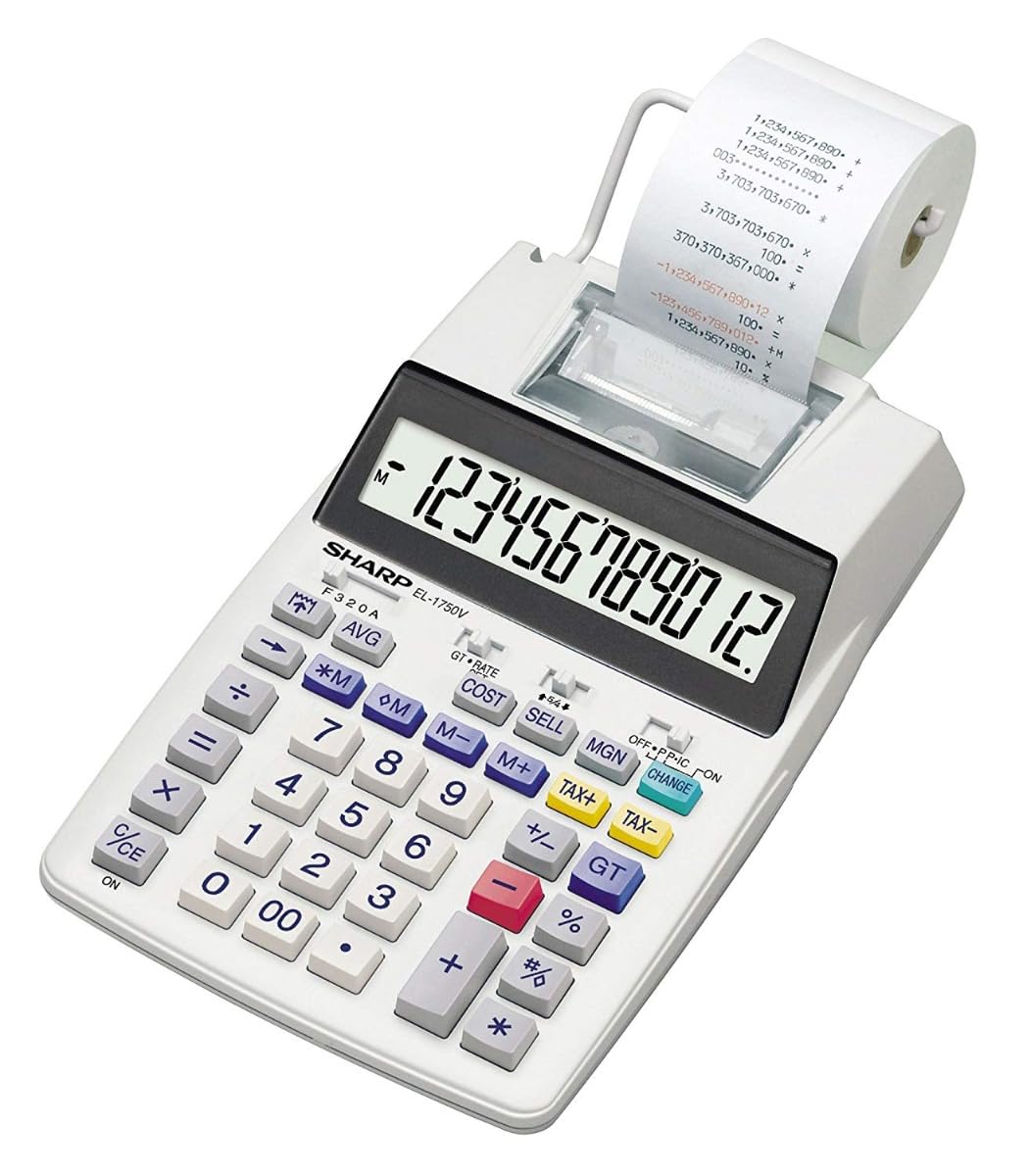 Foto 1 | Calculadora De Impresión Sharp Sh-el1750v Con Pantalla De 12 Dígitos - Venta Internacional.