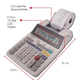 Foto 2 | Calculadora De Impresión Sharp Sh-el1750v Con Pantalla De 12 Dígitos - Venta Internacional.