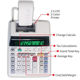 Foto 4 | Calculadora De Impresión Sharp El-1801v Ink, 12 Dígitos, Ac - Venta Internacional.