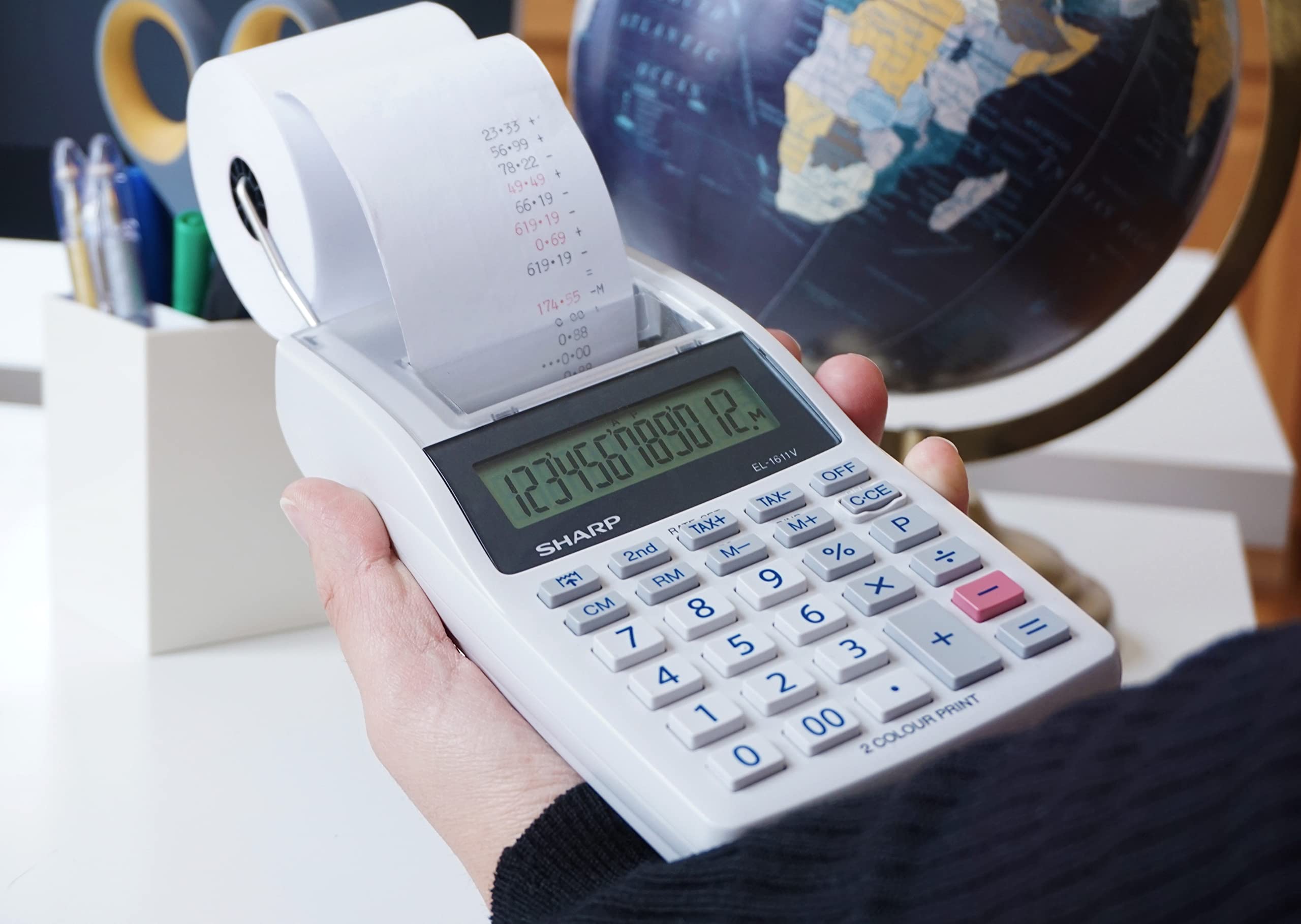 Foto 2 | Calculadora De Impresión Sharp El-1611v Pantalla Lcd De 12 Dígitos - Venta Internacional.