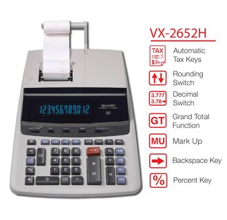 Foto 3 | Calculadora de Impresión Sharp Vx-2652h 12 Dígitos - Venta Internacional