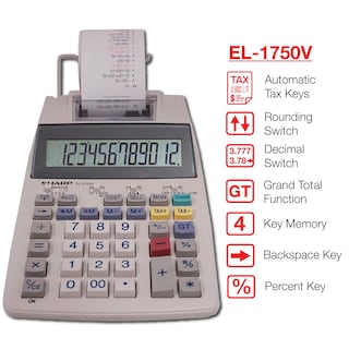 Foto 2 | Calculadora De Impresión Sharp El-1750v 2.2 Lps Con Pantalla Lcd - Venta Internacional.