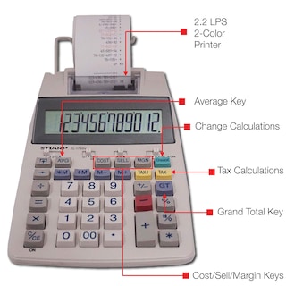 Foto 3 | Calculadora De Impresión Sharp El-1750v 2.2 Lps Con Pantalla Lcd - Venta Internacional.