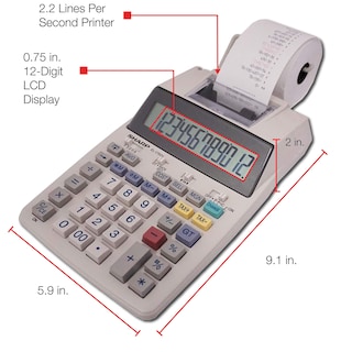 Foto 4 | Calculadora De Impresión Sharp El-1750v 2.2 Lps Con Pantalla Lcd - Venta Internacional.