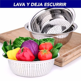 Foto 6 | Juego de 6 Coladores Rd Royal Cook color Plateado de Acero Inoxidable Apilables