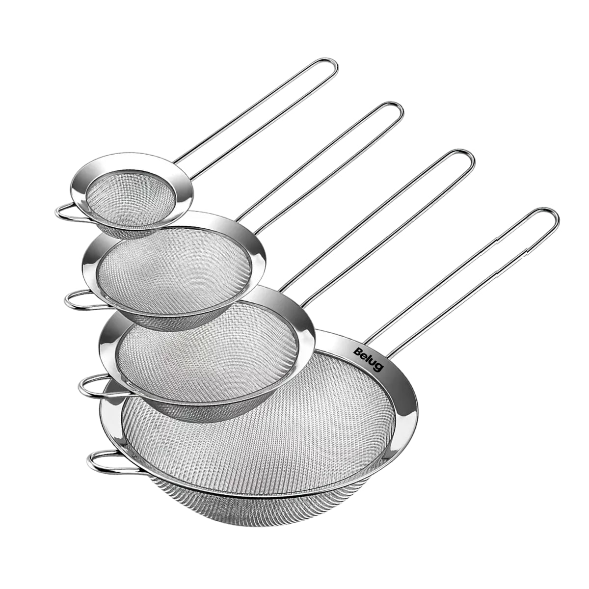 Juego Coladores Cernidores Escurridor Acero Inoxidable 4pcs Plata $659
