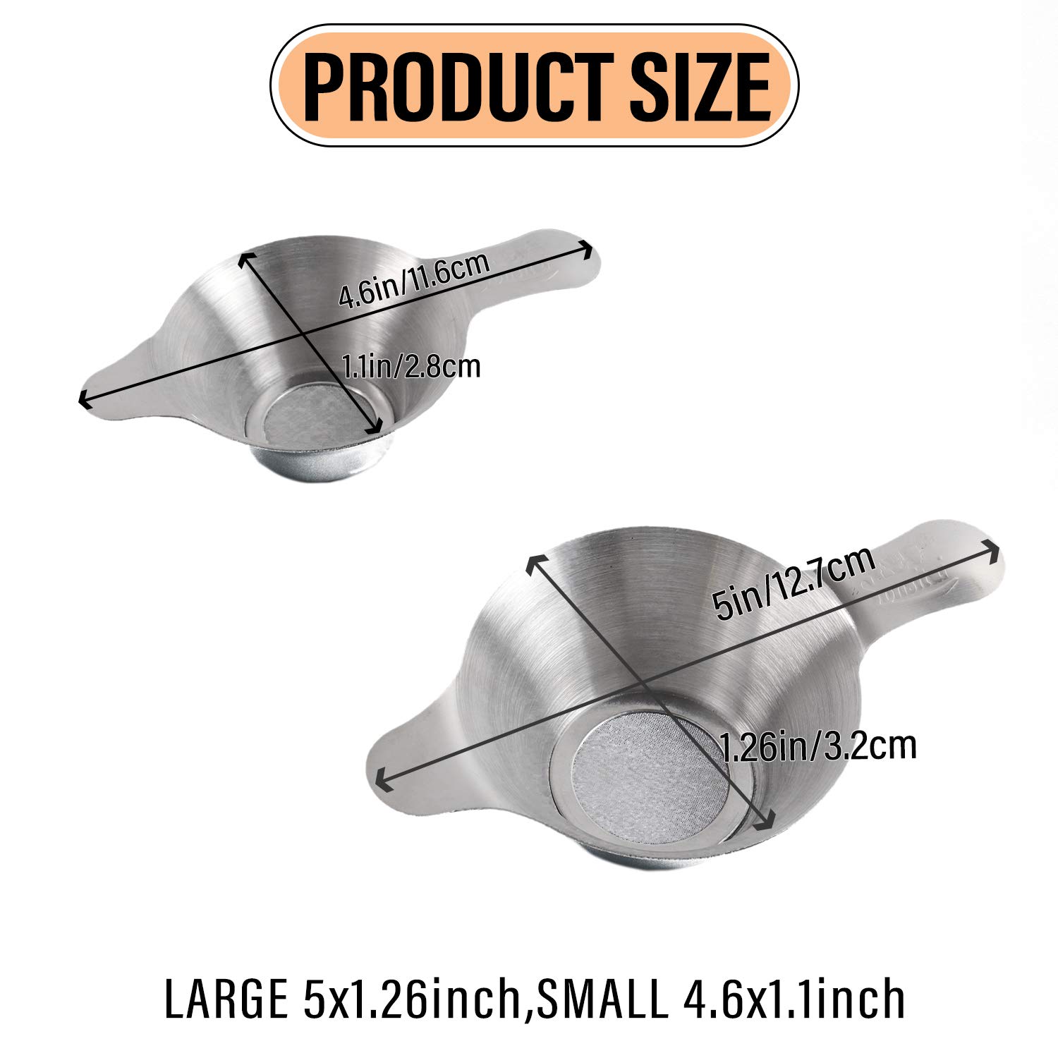 Foto 4 pulgar | Minicolador De Acero Inoxidable Auear Con Filtro De Té, Paquete De 2 - Venta Internacional.