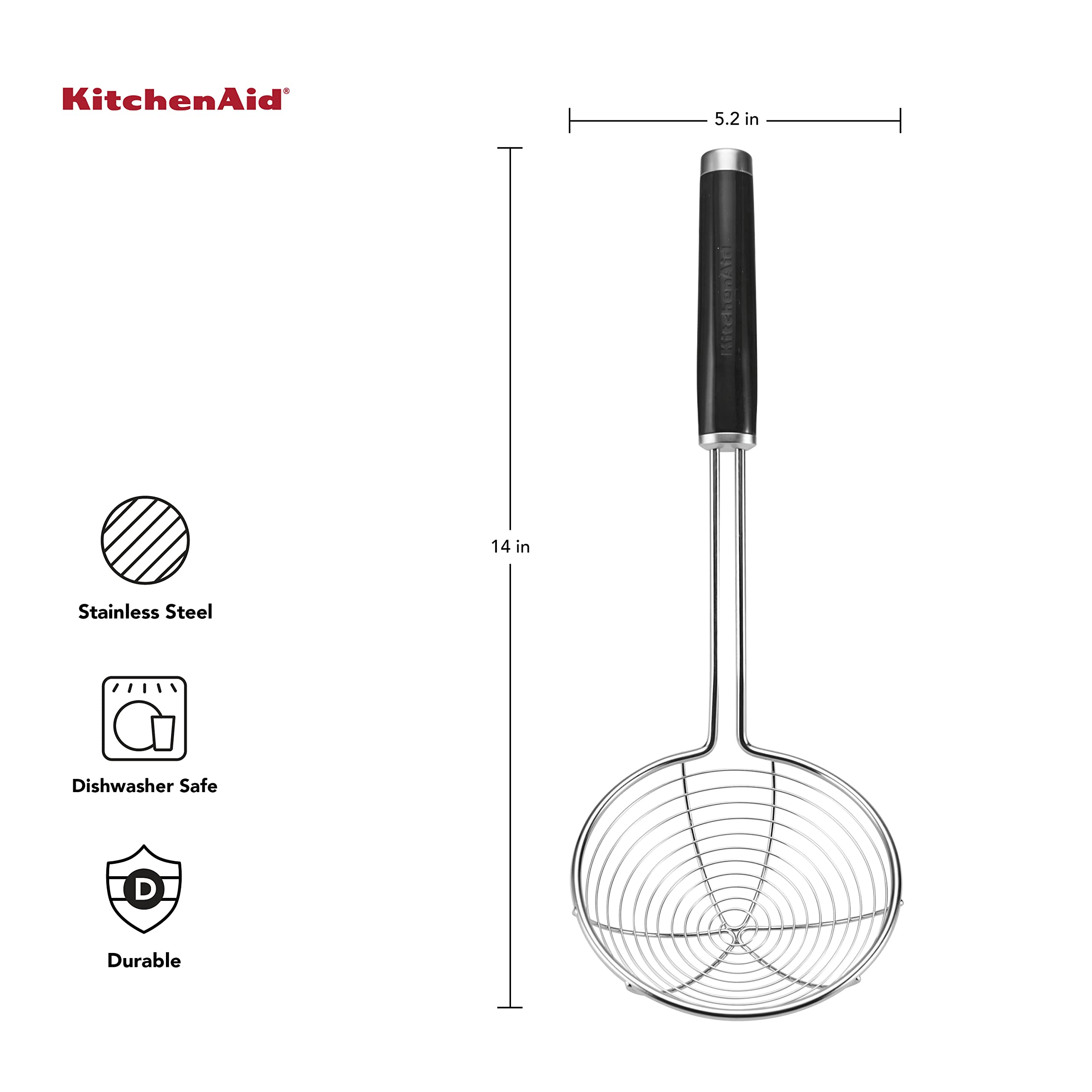 Foto 3 pulgar | Colador Kitchenaid Classic, Asiático, Talla 1, Negro - Venta Internacional.