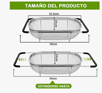 Foto 3 | Colador Xtellar Rectangular De Acero Inoxidable Extensible