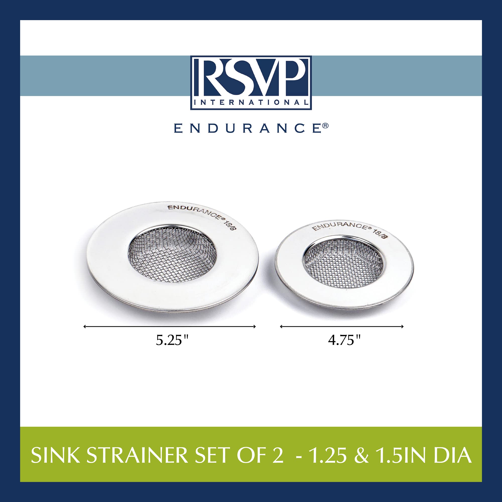 Foto 4 pulgar | Colador De Fregadero Rsvp International De Acero Inoxidable, Juego De 2 - Venta Internacional.