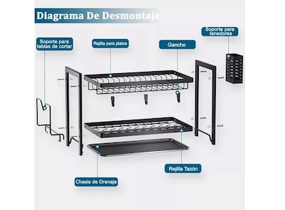 Foto 2 | Pentiumpr Xtellar Escurreplatos Dos Niveles Tipo Puerta Con Bandeja