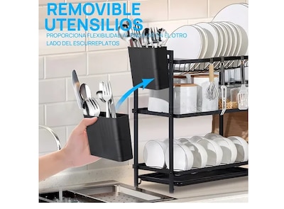 Foto 5 | Escurridor Xtellar De Platos De 3 Niveles Con Bandejas De Extraíbles