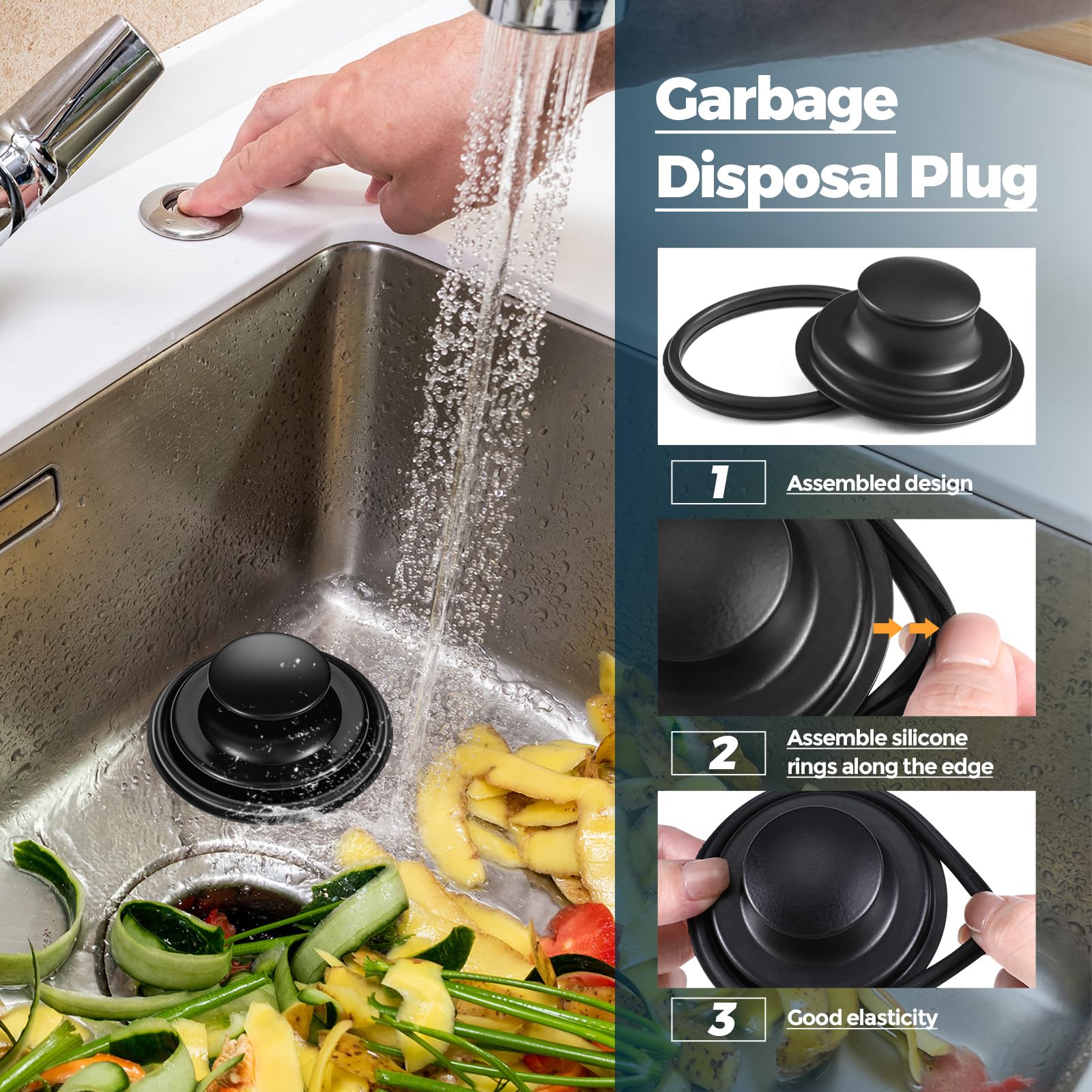 Foto 5 pulgar | Colador De Desagüe Y Tapón Para Fregaderos De Cocina, 3 Unidades - Venta Internacional.