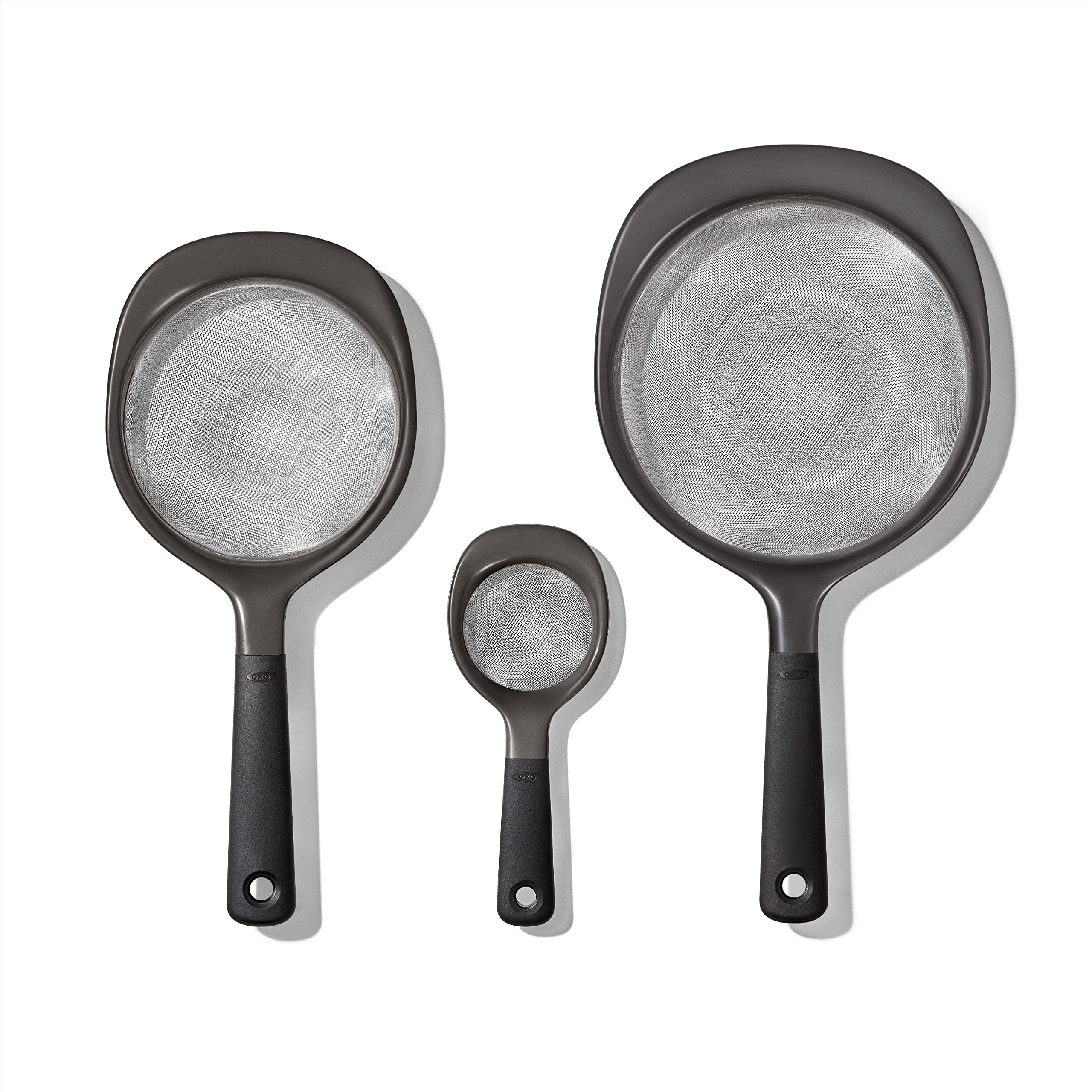 Juego De Coladores Oxo Good Grips De 3 Piezas, Color Negro - Venta Internacional.