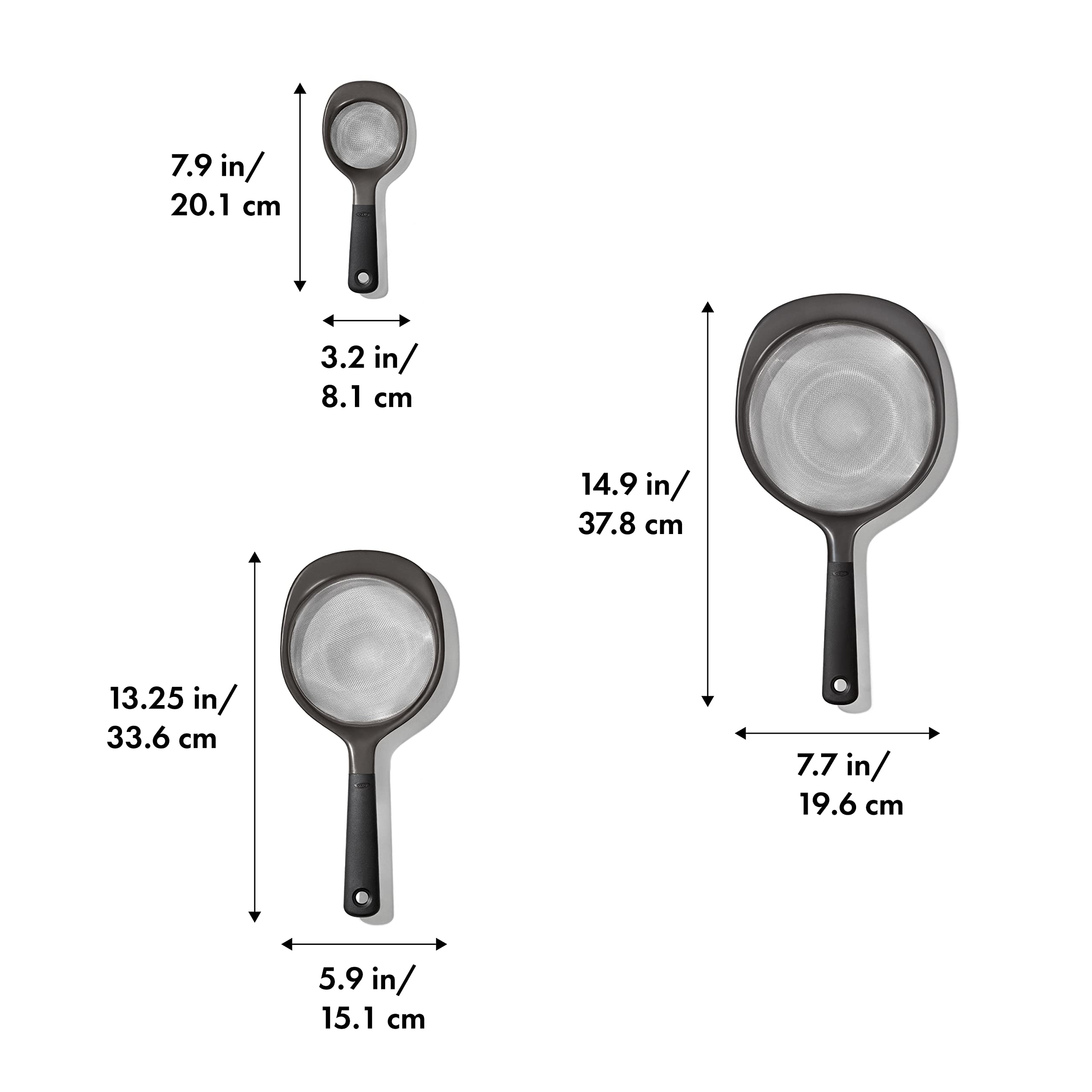 Foto 3 pulgar | Juego De Coladores Oxo Good Grips De 3 Piezas, Color Negro - Venta Internacional.