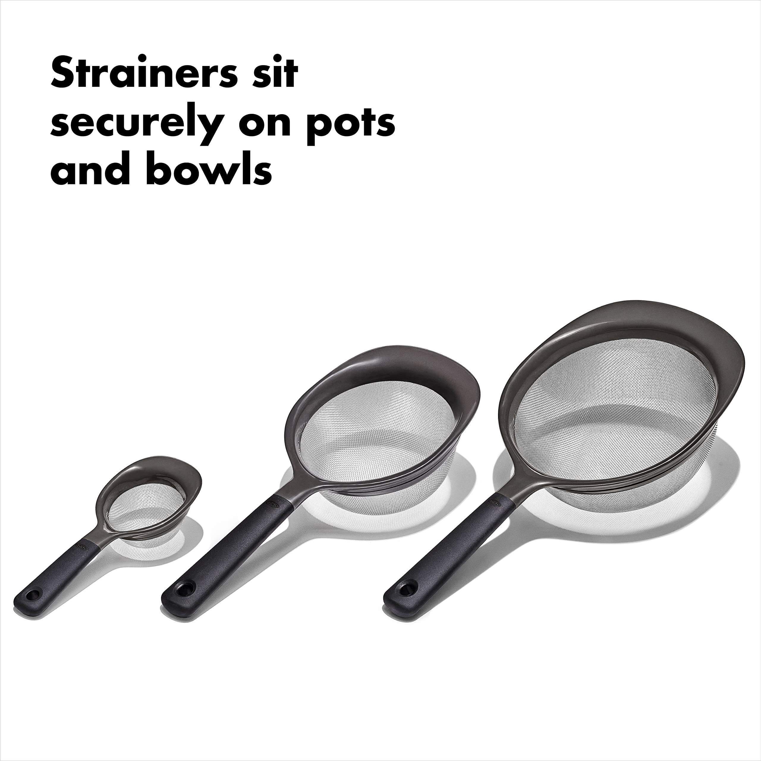 Foto 5 | Juego De Coladores Oxo Good Grips De 3 Piezas, Color Negro - Venta Internacional.