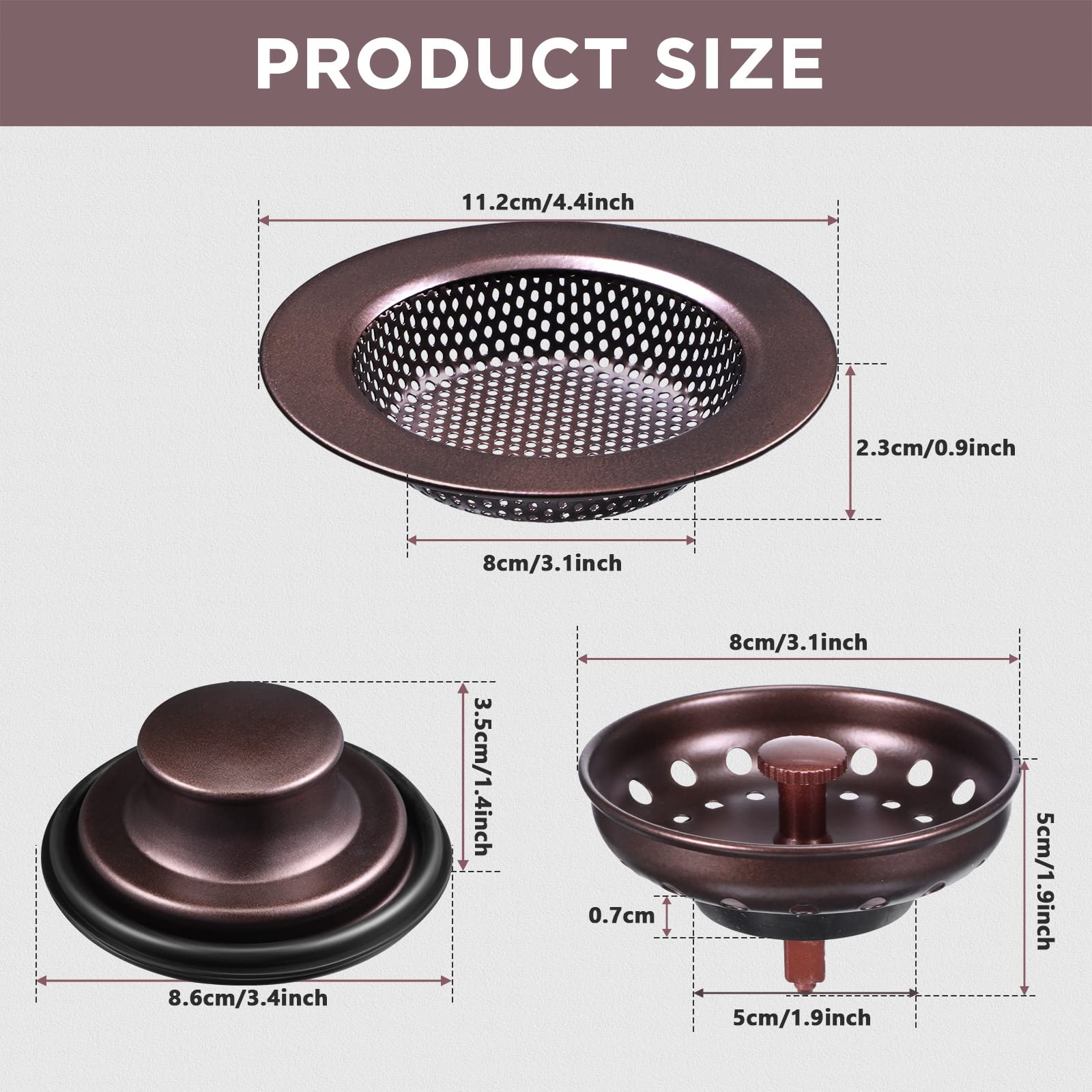 Foto 2 | Colador Y Tapón Para Desagüe De Fregadero De Cocina Mudder, De Acero Inoxidable, Con Asa, Universal, - Venta Intern