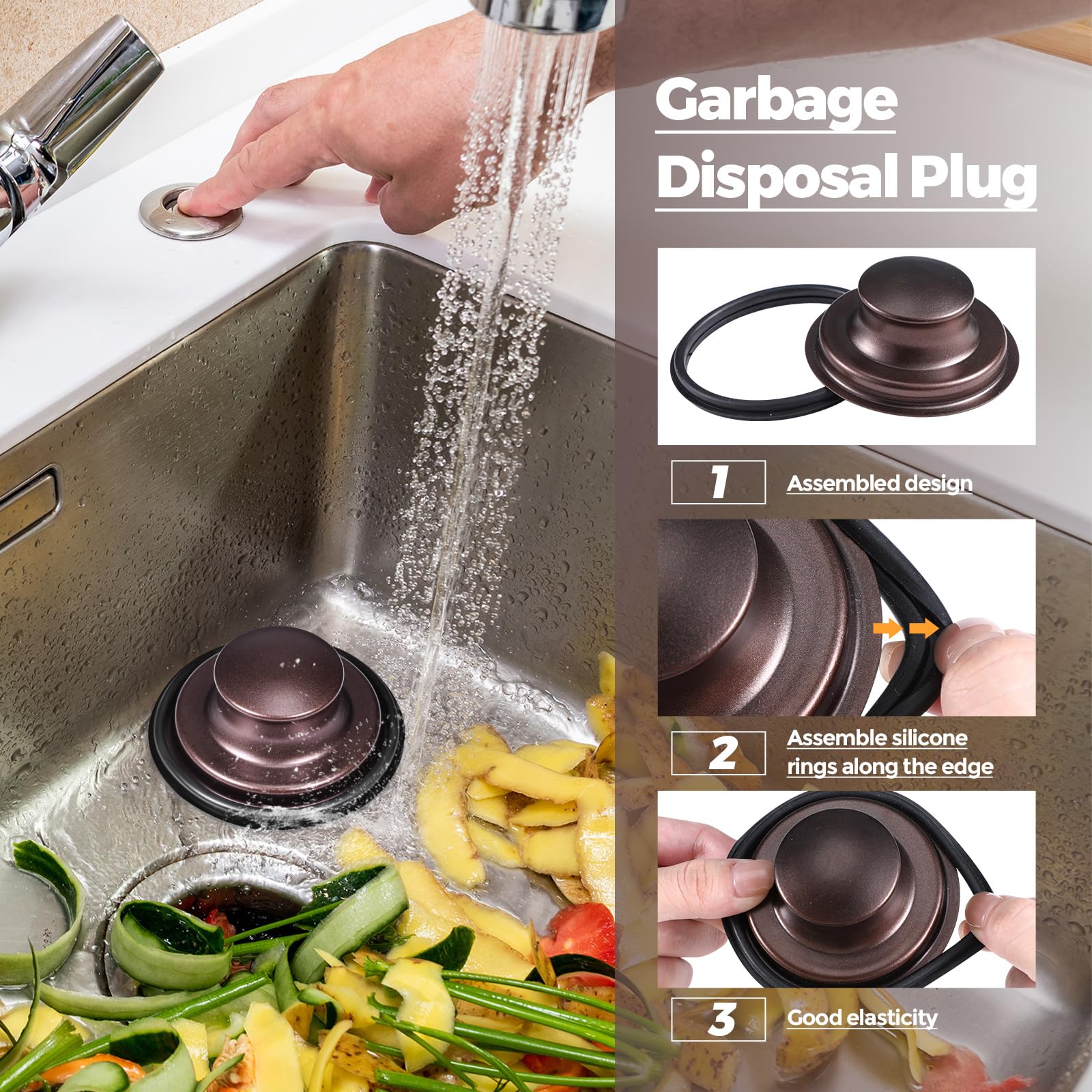 Foto 5 pulgar | Colador Y Tapón Para Desagüe De Fregadero De Cocina Mudder, De Acero Inoxidable, Con Asa, Universal, - Venta Intern