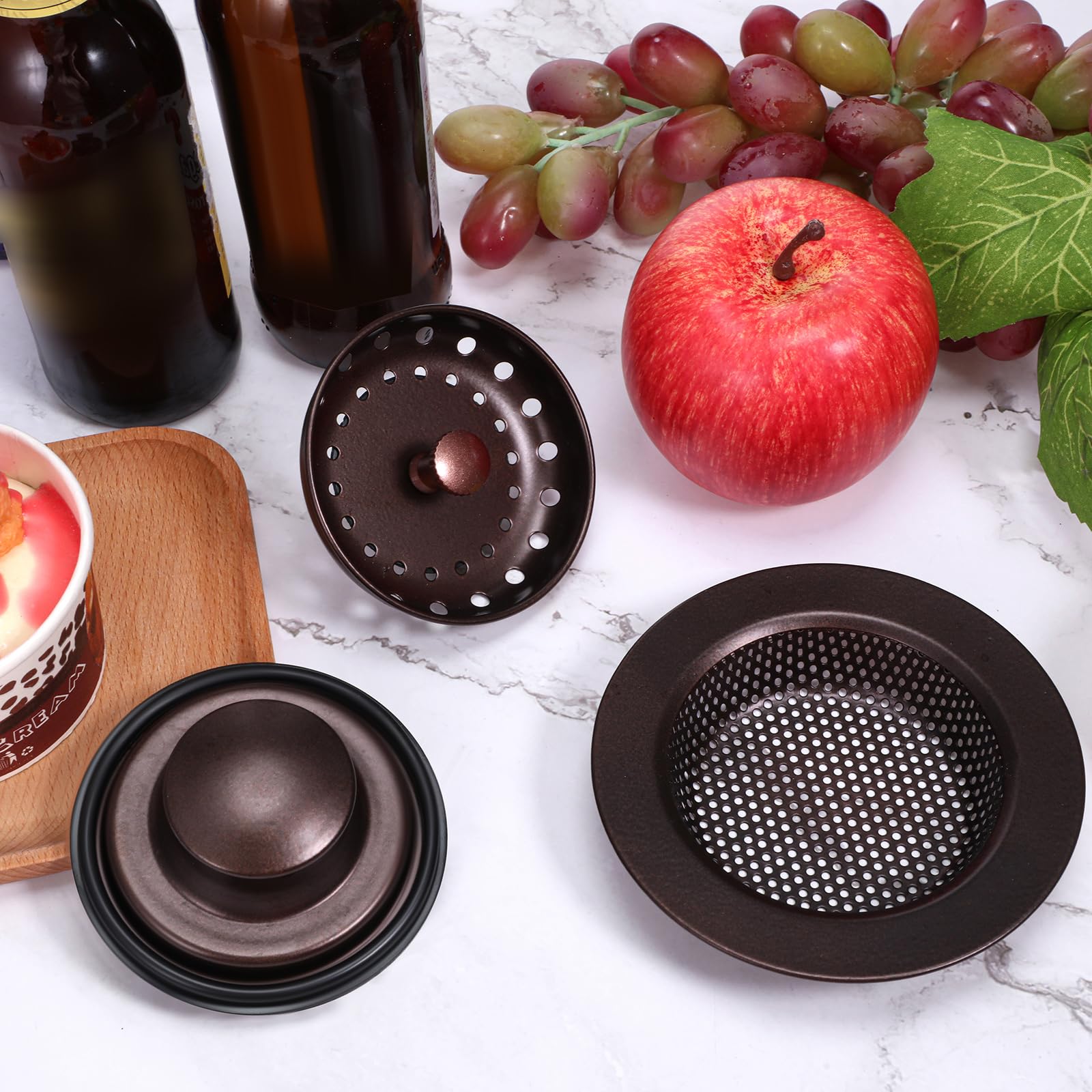 Foto 7 | Colador Y Tapón Para Desagüe De Fregadero De Cocina Mudder, De Acero Inoxidable, Con Asa, Universal, - Venta Intern