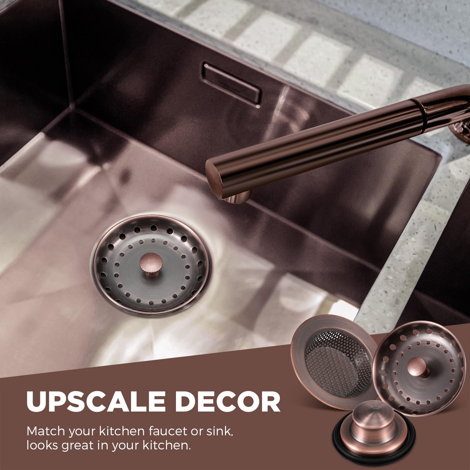 Foto 5 | Colador De Desagüe Y Tapón Para Fregaderos De Cocina, 3 Unidades - Venta Internacional.