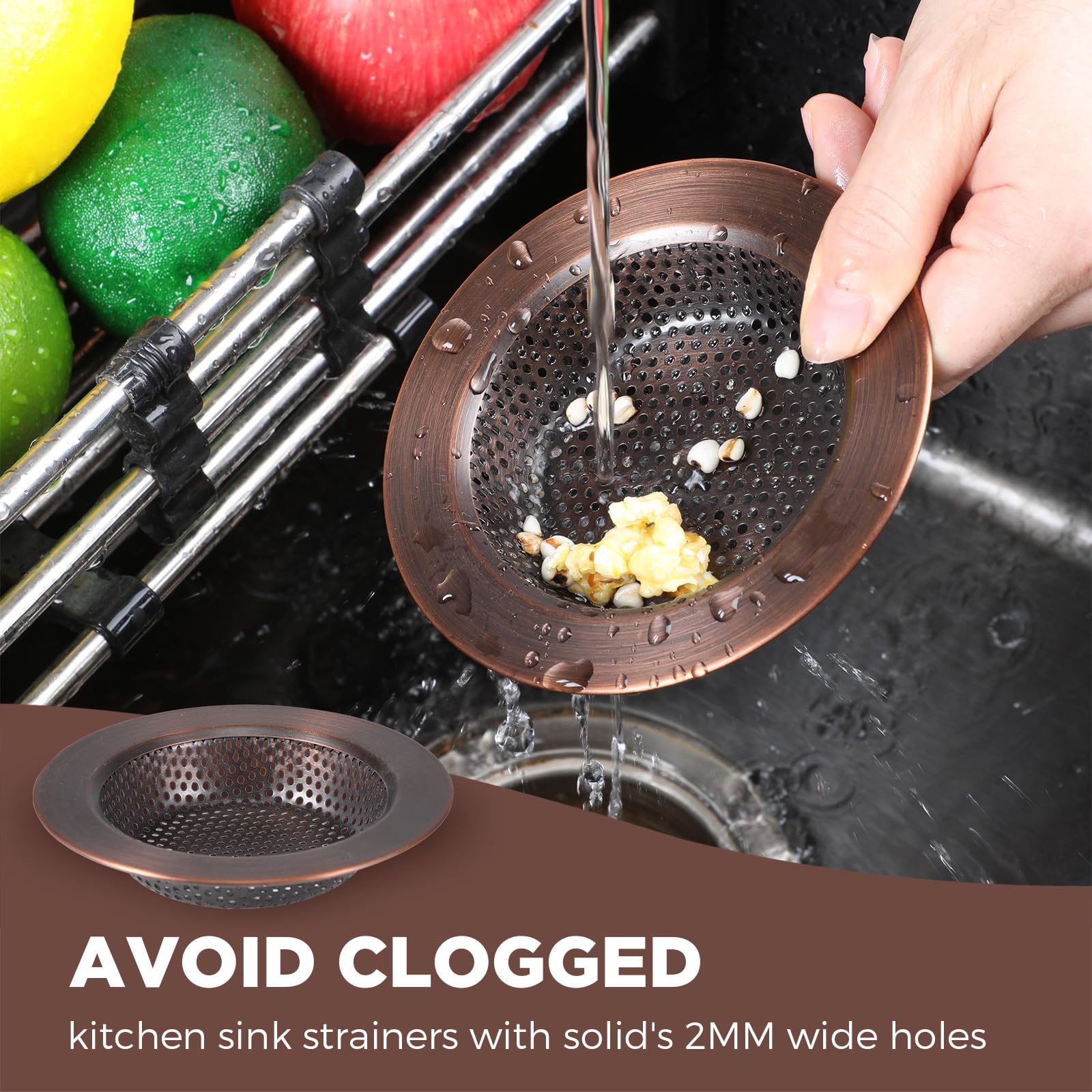 Foto 7 | Colador De Desagüe Y Tapón Para Fregaderos De Cocina, 3 Unidades - Venta Internacional.