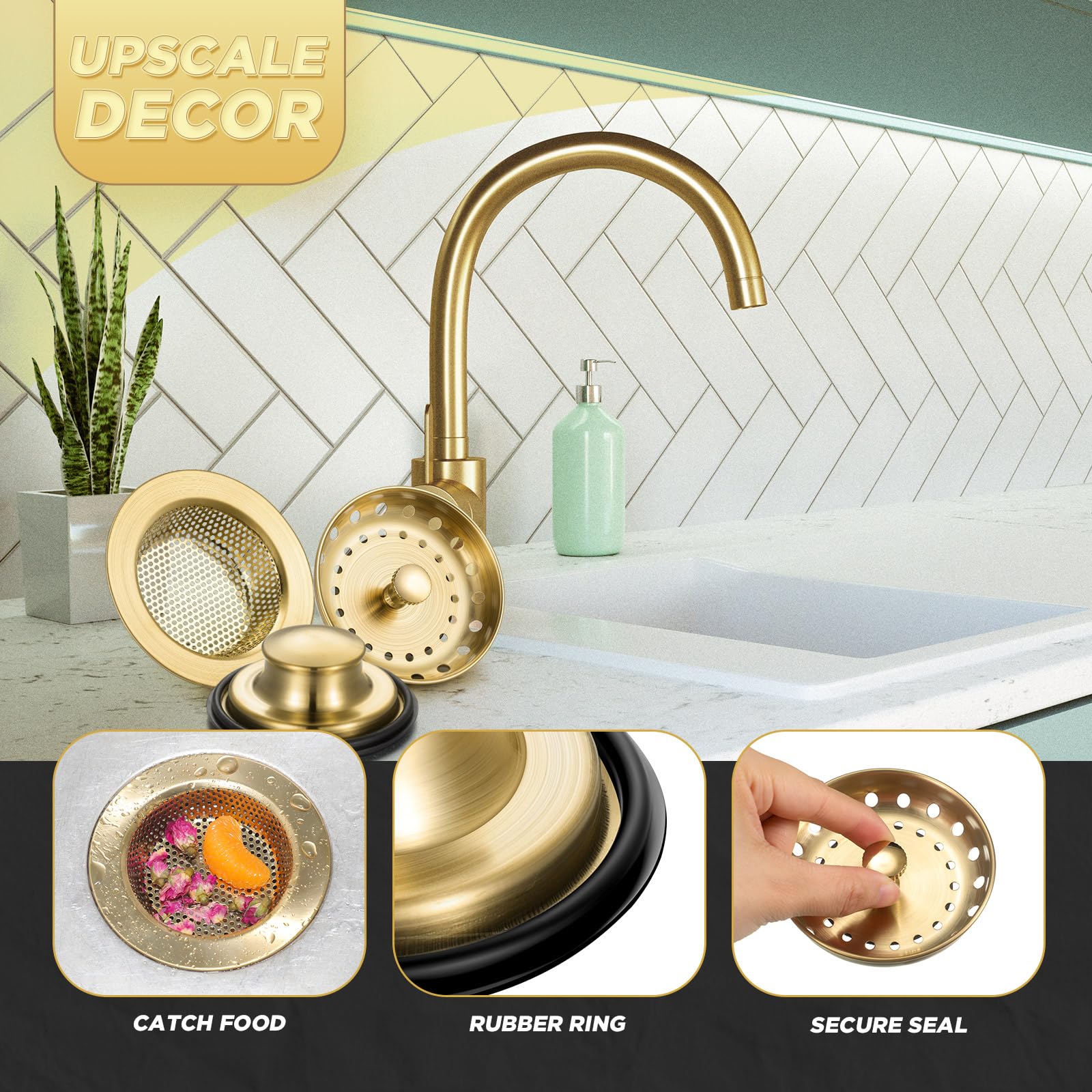 Foto 4 | Colador Y Tapón De Desagüe Para Fregadero De Cocina, Acero Inoxidable - Venta Internacional.