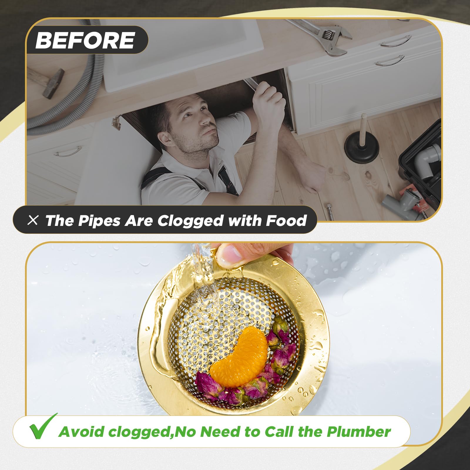 Foto 6 | Colador Y Tapón De Desagüe Para Fregadero De Cocina, Acero Inoxidable - Venta Internacional.